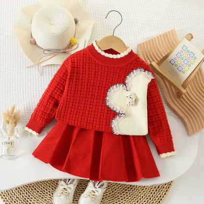 New  winter children's sweater skirt small knit (Available)
