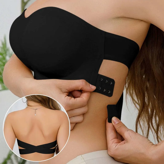 Women's strapless bra cross side buckle underwear  (Available)