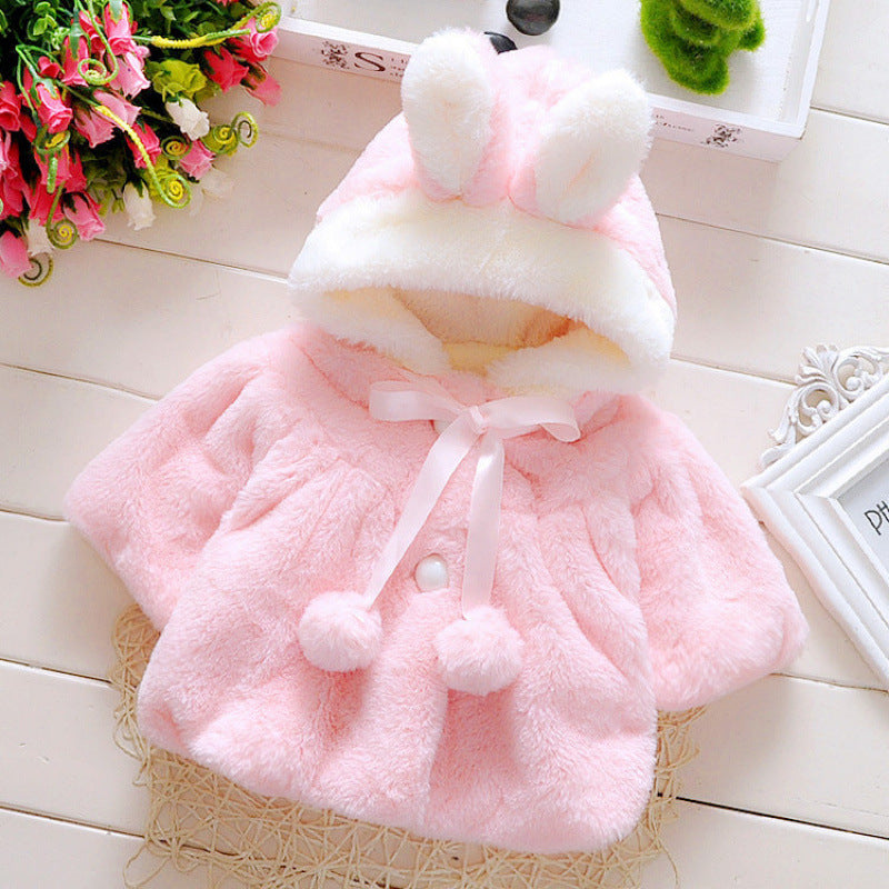 Winter new classic little rabbit shawl sweater jacket for girls (Available)