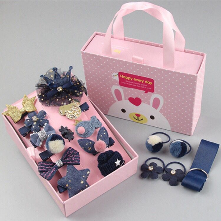 lovely Princess Kids Hair Clips 18pcs/set with gift box packaging
