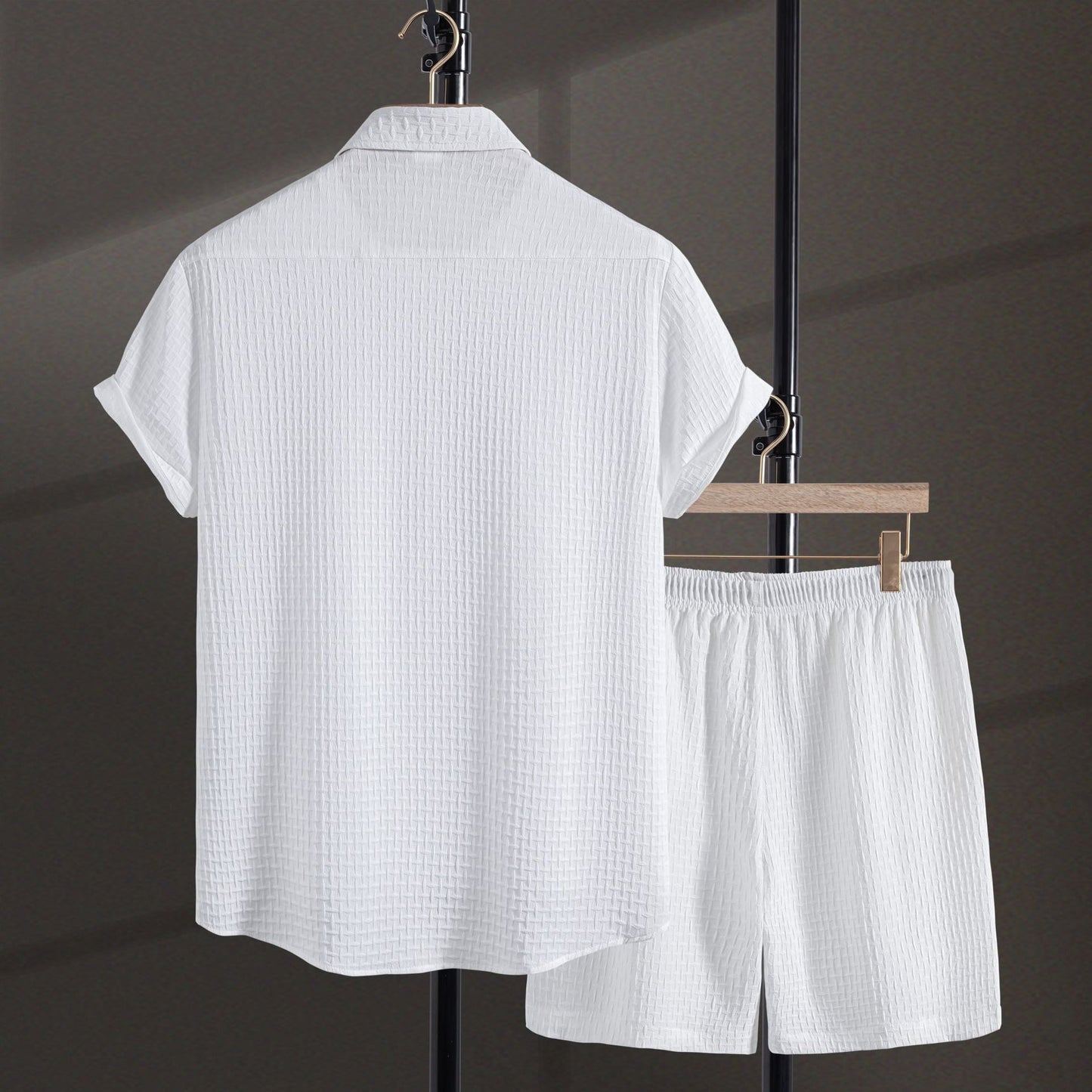 Men's Beach Short Sleeve Flower Shirt Shorts Suit