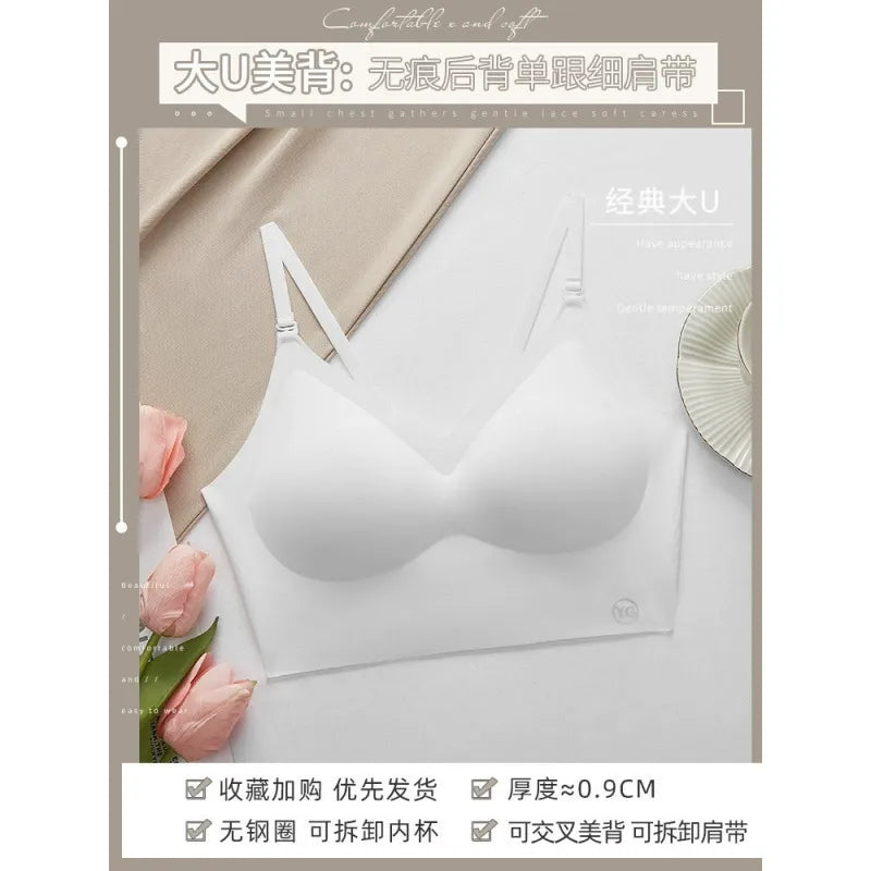 U-shaped beautiful back underwear for women with small chest gathered (Available))