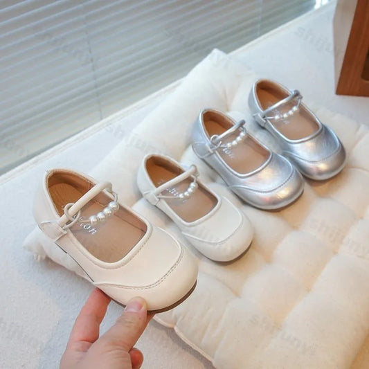 New Kids Leather Shoes Soft Soled Anti Slip Girls Casual Simple Mary Jane Shoe
