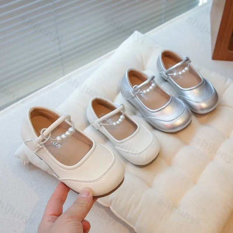 New Kids Leather Shoes Soft Soled Anti Slip Girls Casual Simple Mary Jane Shoe