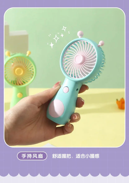 Portable Handheld Fans USB Charging Cartoon Desktop Mini Fan Fisherman Student Summer Outdoor Climbing Fishing Tools Fans