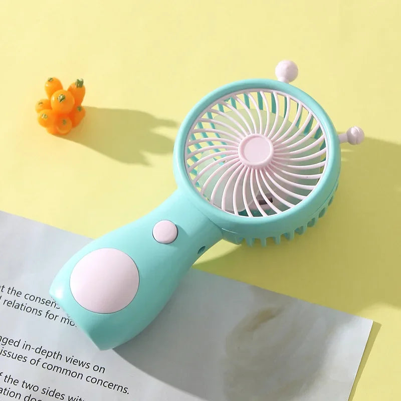 Portable Handheld Fans USB Charging Cartoon Desktop Mini Fan Fisherman Student Summer Outdoor Climbing Fishing Tools Fans