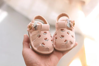 Baby Boys Girls Sandals Summer Baby Wedding Dress Flat Shoes Newborn Crib Shoes First Walkers Prewalkers Shoes