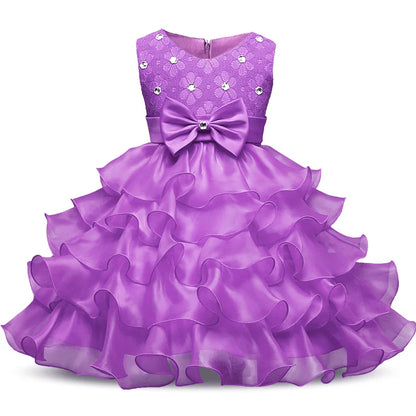 Flower Girl Dress For Wedding Baby Girl 2-8 Years Birthday Outfits Children's Girls First Communion Dresses Girl Kids Party Wear