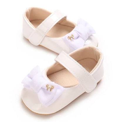 Spring and Autumn Bow Mary Jane Princess Shoes  Baby Girl Rubber Bottom Anti slip Sneaker