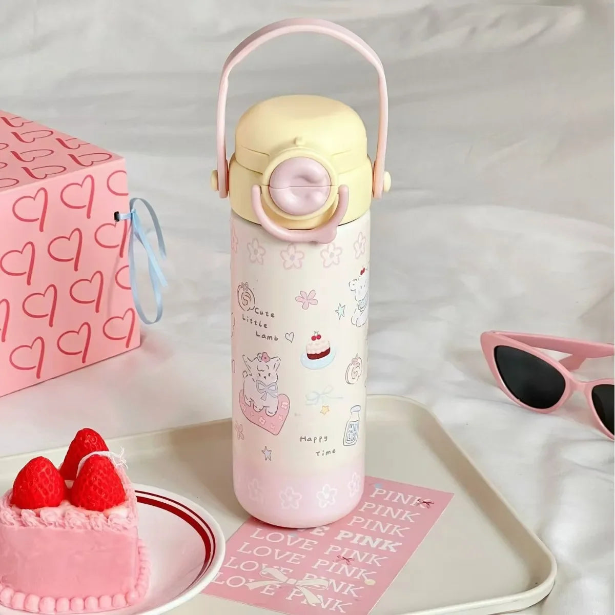 Bouncing Thermos Bottle 316 Food Grade Student Water Cup Portable New Product for Girls Anti Drop Cup As A Souvenir