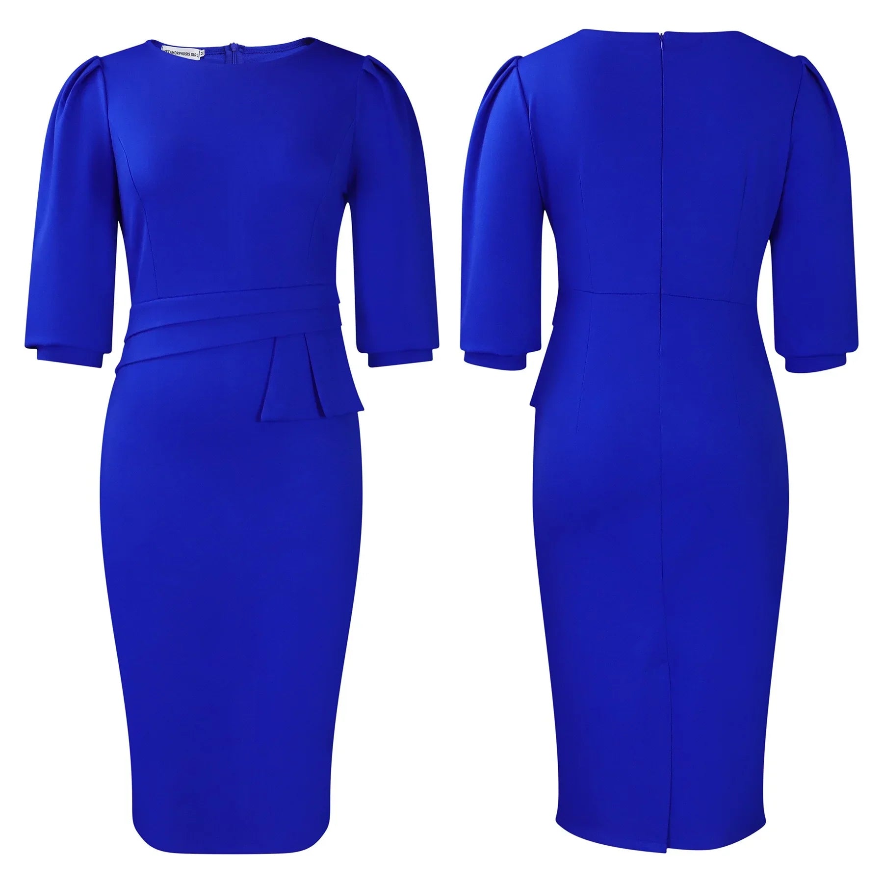 Elegant Office Dresses for Women O Neck Half Sleeve Sheath Package Hips Formal Business Work Wear Vestidos Mujer Dress Clothes