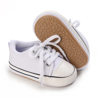 Baby Boys Girls Canvas Shoes Non-slip Rubber Sole Comfortable Soft Unisex Baby Basketball Shoes 0-18M