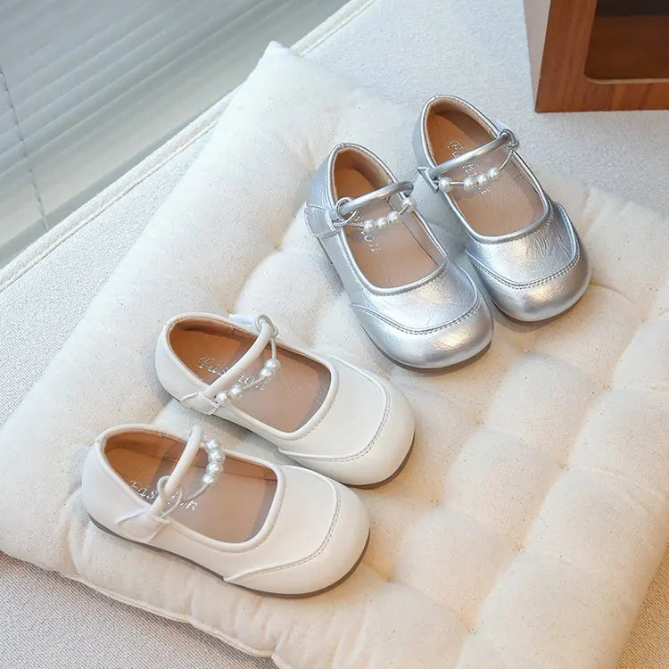 New Kids Leather Shoes Soft Soled Anti Slip Girls Casual Simple Mary Jane Shoe