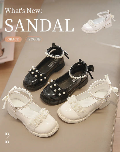 Spring Autumn Girl Glossy Leather Shoes Fashion Children Princess Causal Dress Flats Sweet Bowtie Kids School Mary Jane Shoes