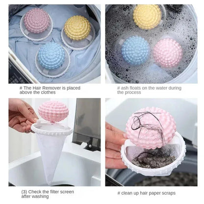 2-in-1 laundry ball hair removal machine, floating velvet filter bag, reusable laundry ball, clothes and hair cleaning tool