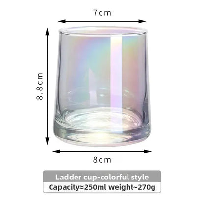INS-style glass cups,colored trapezoidal couple's household whiskey glasses, bar and hotel mouthwash cups, beer mugs, water cups