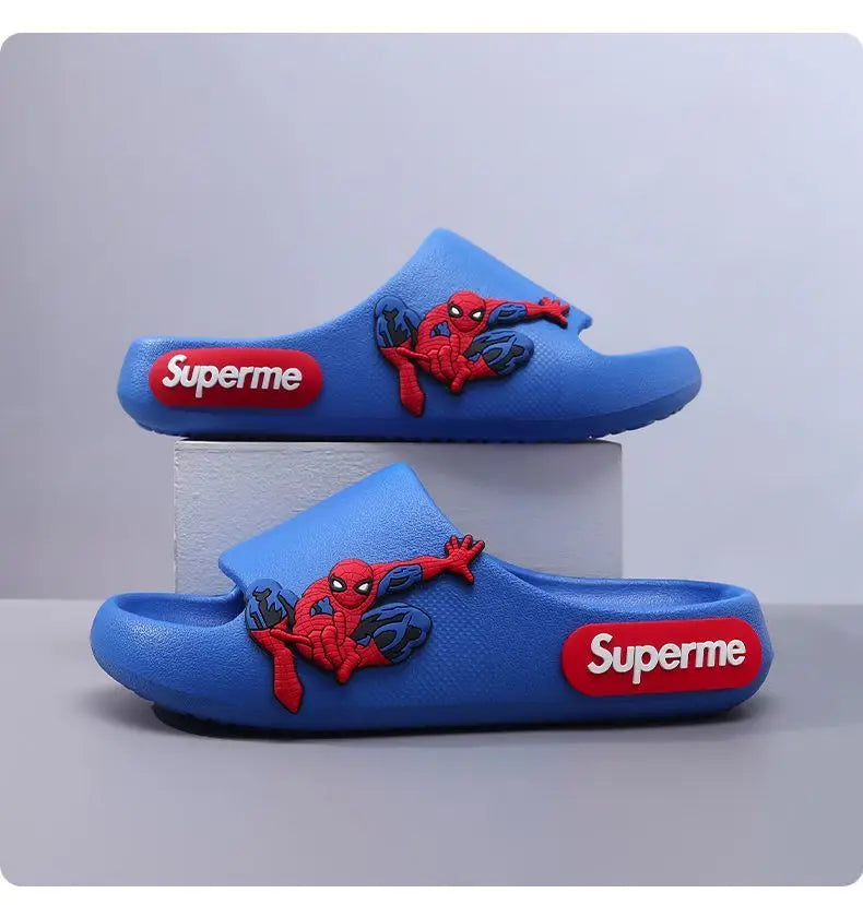 Anime peripheralsMarvel cartoon Spider-Man children's home anti-slip sandals New flip-flop boys soft-soled beach sandals EVA