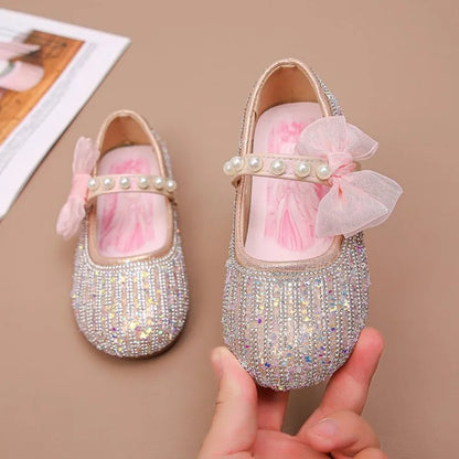 Princess Girls Shoes Children's Small Leather Shoes The New Paragraph in The Spring Baby Crystal Single Girl Soft Bottom Shoes