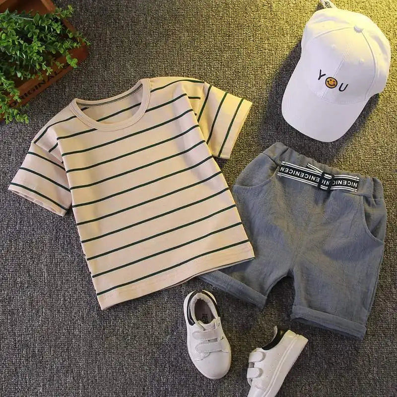 Summer Fashion Baby Boy Clothes Sets T-shirt  Toddler Casual Clothing Suits Children Kids Boys Outfits Suit