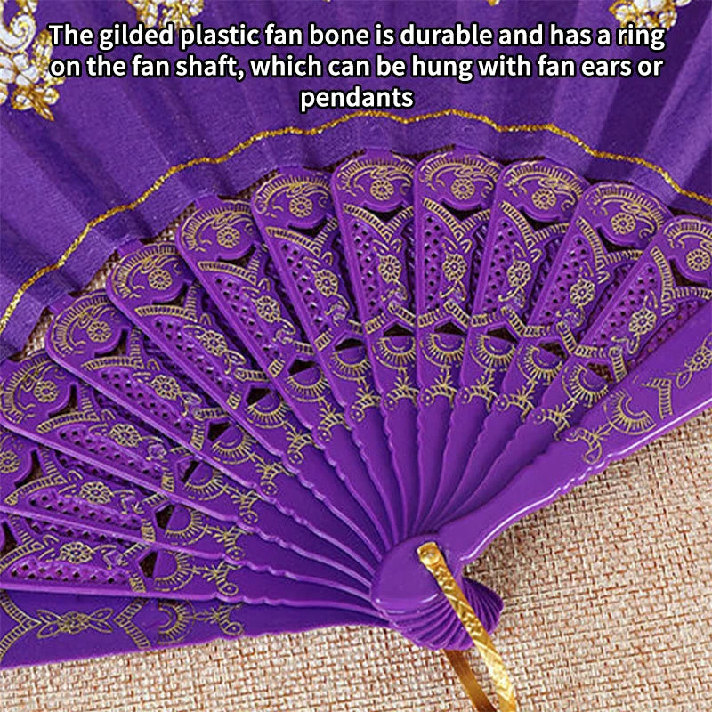 Wedding,Dance,Handheld,Folding Fan,Plastic Fan,Chinese Style,Art Craft