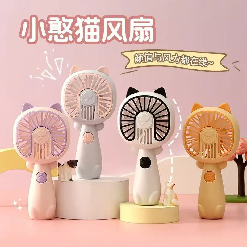 Portable Handheld Fans USB Charging Cartoon Desktop Mini Fan Fisherman Student Summer Outdoor Climbing Fishing Tools Fans