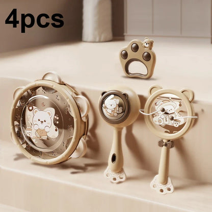 Baby Hand Beat Drum Percussion Instrument Toy Set Baby Puzzle Early Education Enlightenment Toy Safety Material Grasping Train