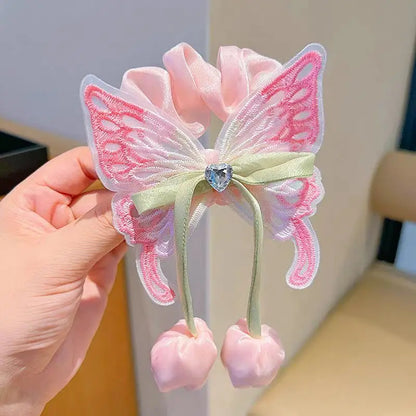Cute Tulip Tassel Butterfly Elastic Hair Bands for Girls Kids Princess Hair Accessories Baby Headwear Hair Ties