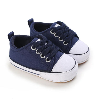 Baby Boys Girls Canvas Shoes Non-slip Rubber Sole Comfortable Soft Unisex Baby Basketball Shoes 0-18M