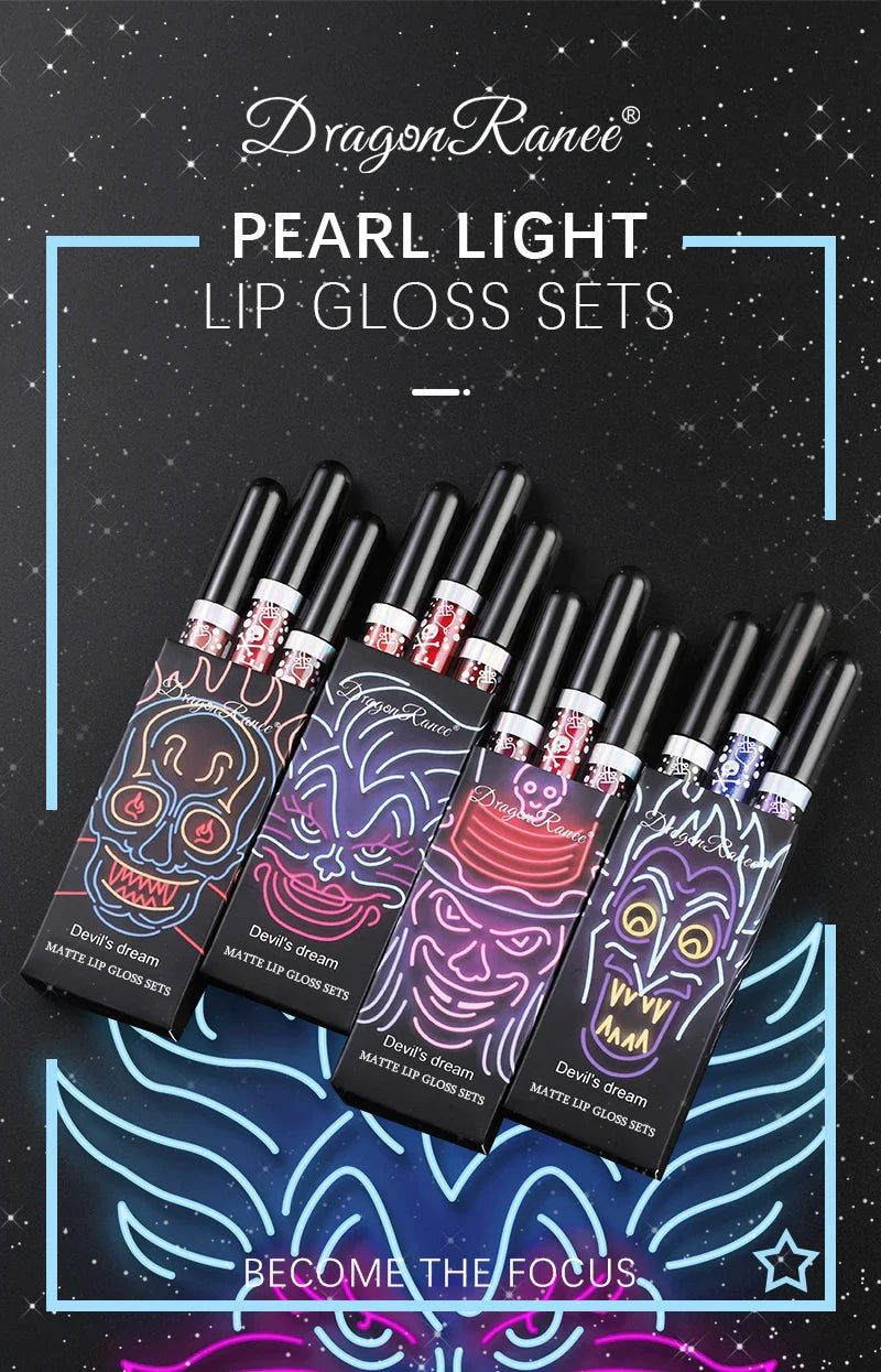 Lip Glaze Long-Lasting Matte Glitter Non-Fading Non-Stick Cup Non-Fading Lip Gloss Metal Shiny Lip Gloss Valentine's Day Gift Lip Glaze