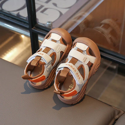New Children's Sandals Soft Bottom Head Protection Boys and Girls Baby Walking Shoes Korean Style
