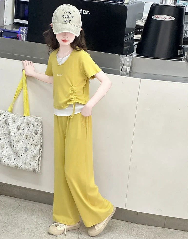 Child Summer Outfit Clothes for Teens Elementary Kids Girl Set Sweatshirt Korean Reviews Many Girls Student Suit 11