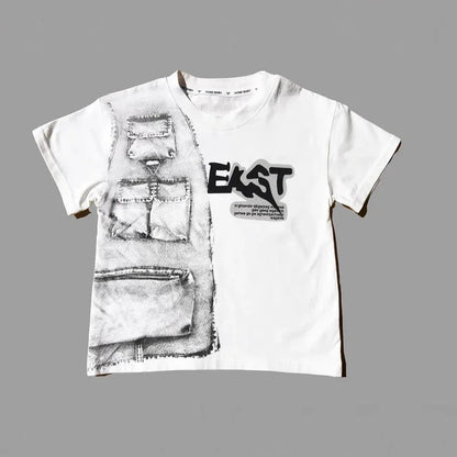 Boys Summer Clothing Set Letter Print Short Sleeved T-shirt+Denim Shorts 2Pcs Suit For Kids Handsome Casual Outfit