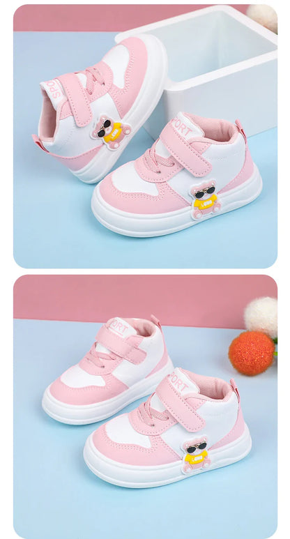 New Baby Girls Sneakers Board Shoes Cartoon Prints Soft Bottom Non-slip Children Casual Walking Shoes Boy Kids Children Shoes