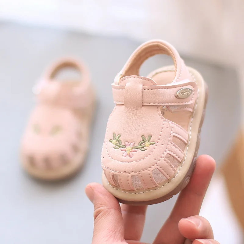 Baby Boys Girls Sandals Summer Baby Wedding Dress Flat Shoes Newborn Crib Shoes First Walkers Prewalkers Shoes
