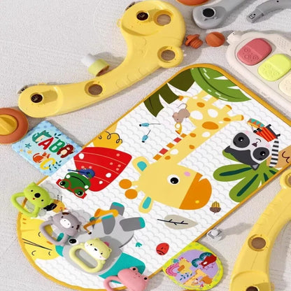 Baby Activity Gym with Kick Piano, 7-in-1 Play Mat, Walker & Rattles - Educational Toy for Infants Newborn to Toddlers 2 Years