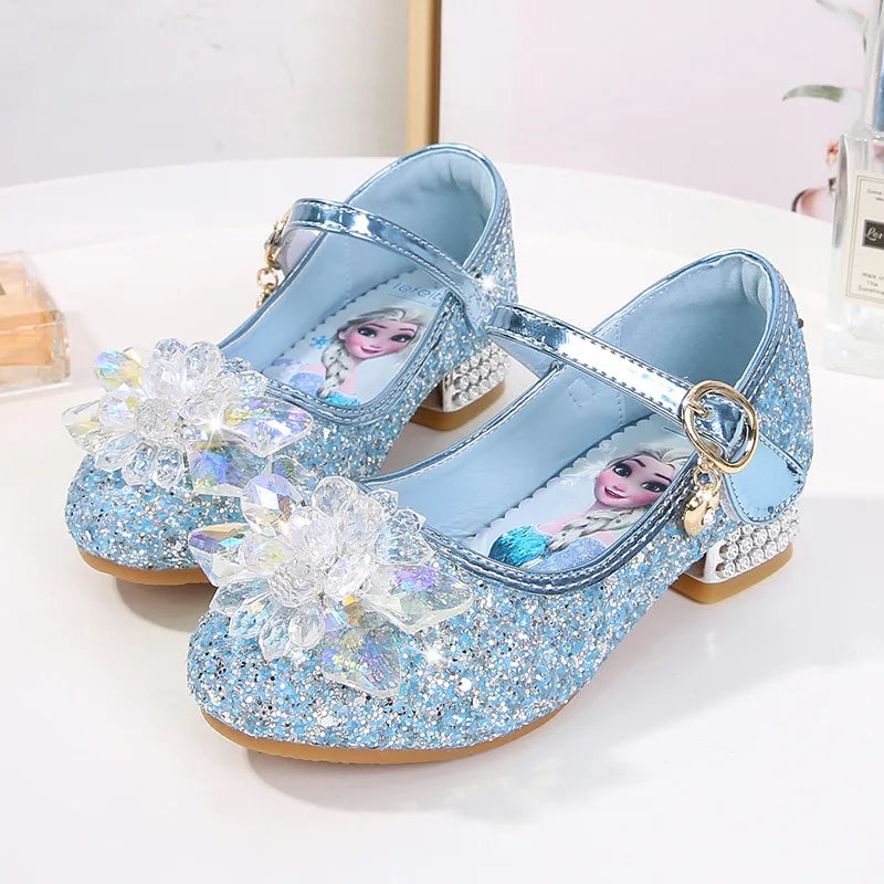 Children's Shoes Ice And Snow Romance Princess Elsa Shoes Girl's Fashion Sandals Crystal Princess Shoes