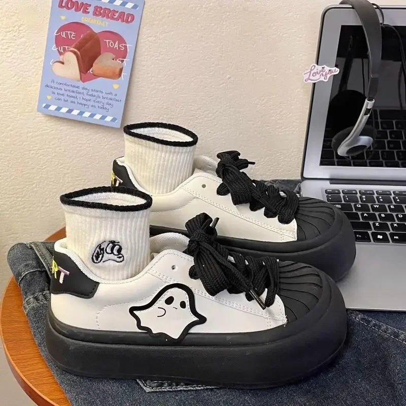 Shoes for Women High on Platform Round Toe Woman Footwear Trends  Comfortable and Elegant Walking Aesthetic Vulcanized Shoe