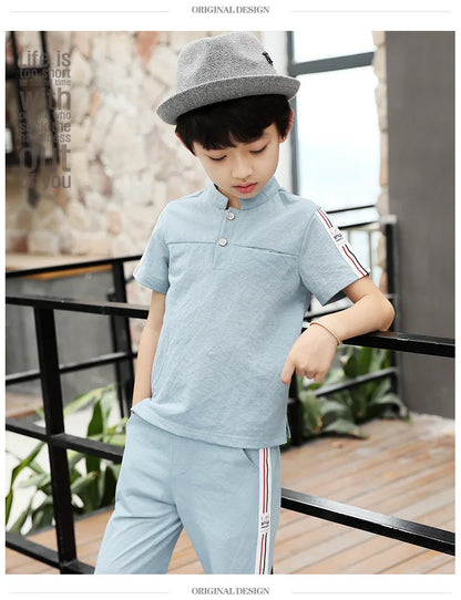 New Summer Boys Clothing Sets Children T-shirt Short Sleeve +Pants Set Two Pieces Set Kids Baby Boys Clothes 6 8 10 Years Old