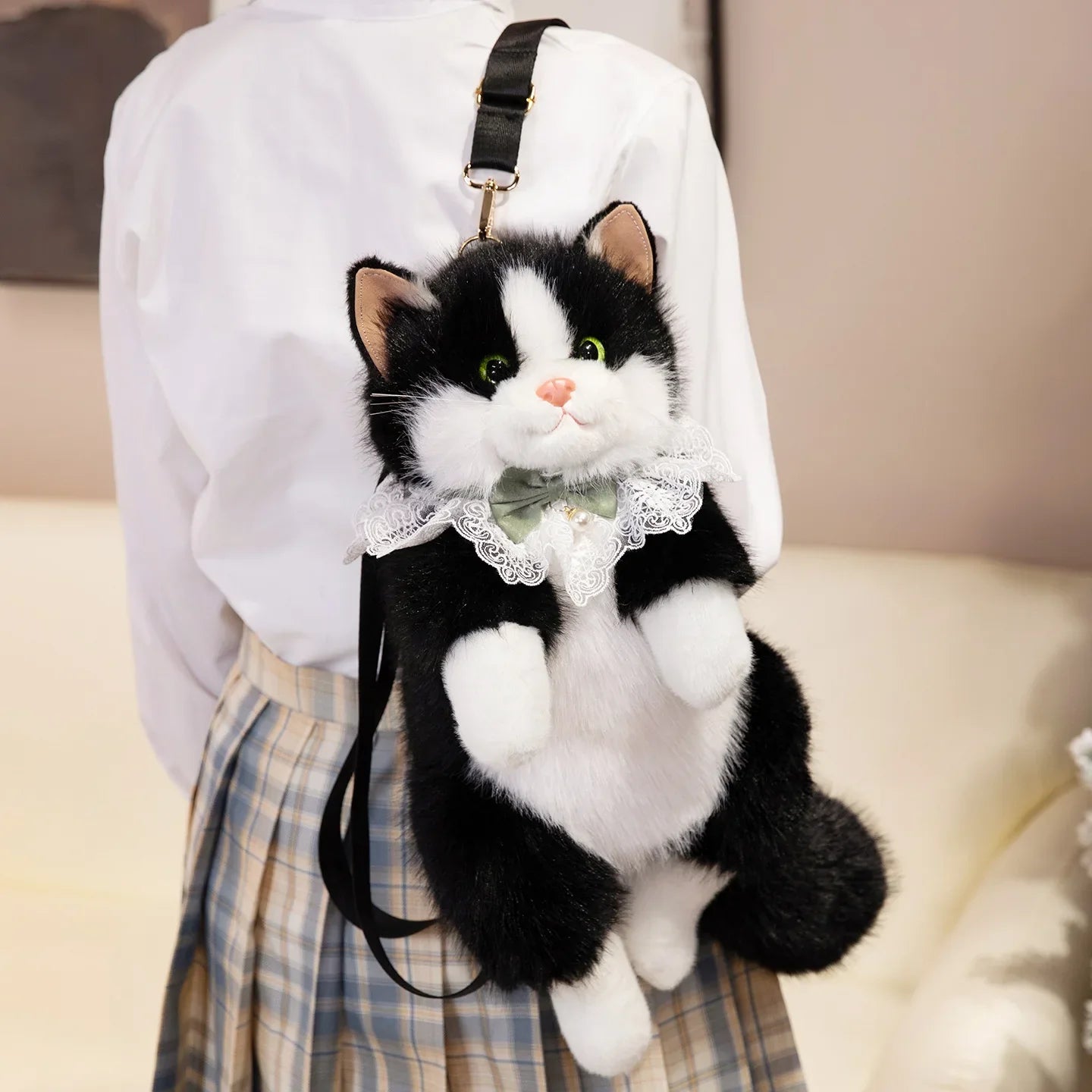 Simulated Puppet Cat Backpack Doll Cute Cat Backpack Plush Toy Daughter Birthday Gift