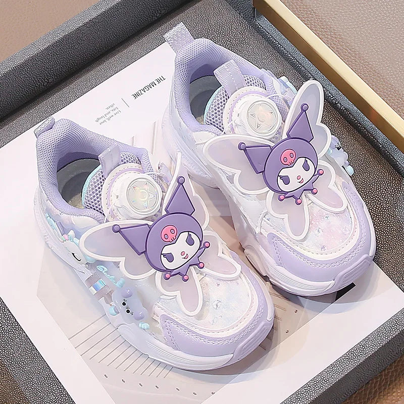 Girls Leather Hook-and-Loop Shoes - Non-Slip Thick Sole Chunky Sneakers Soft Bottom Fashion Casual Shoes for Kids