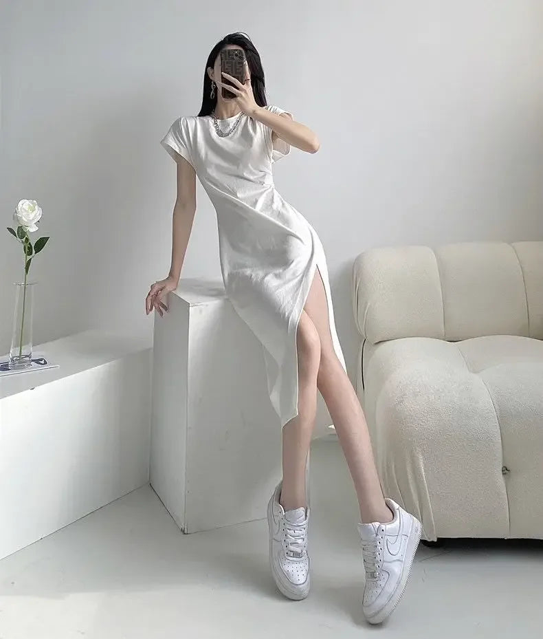 White Dresses for Women  Woman Dress Clothes Midi X New in Chic and Elegant Pretty Cheap Casual Y2k Outfits Harajuku Cotton