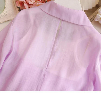 Baby Girl Summer Clothes Set Mesh Summer Cofortable Infant 3-10 Year Pageant Elegant Kids Outfits Coat+Tops+Pant 3Pcs Costume