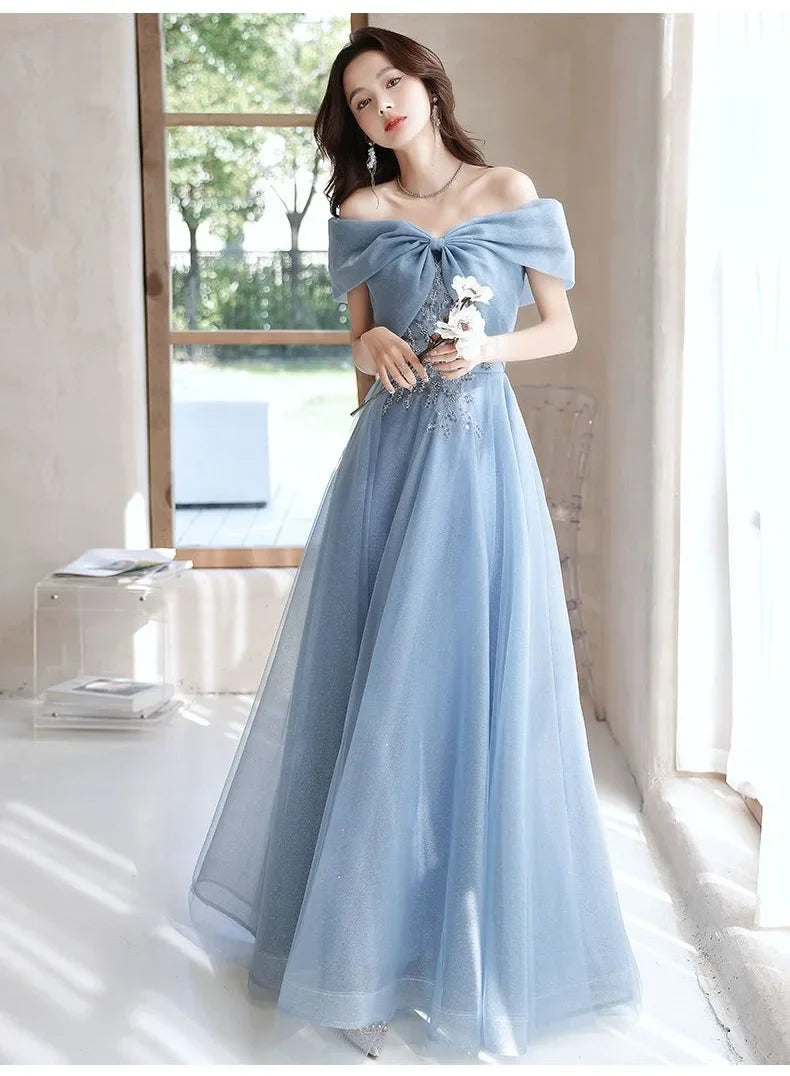 Birthday Party Evening Dresses Women Spring Summer New Slim Banquet Student Graduation Performance Dress Art Test Host Dress