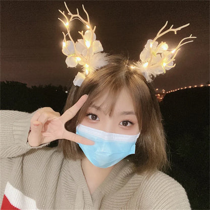 Christmas LED Light Antler Headband Cute  Christmas Party Atmosphere Decoration