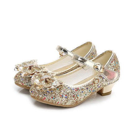 Children's Shoes  Princess Shoes Girl's Fashion Sandals Crystal Princess Shoes Blue Pink Silver