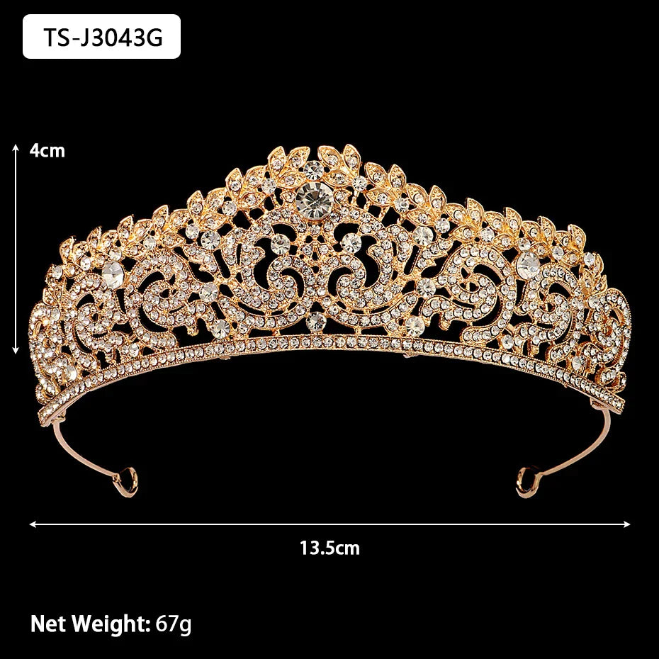 Efily Gold Color Wedding Tiaras and Crowns for Pearl Rhinestone Headband Bride Headpiece Jewelry