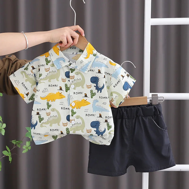 Summer Fashion Baby Boy Clothes Sets T-shirt  Toddler Casual Clothing Suits Children Kids Boys Outfits Suit