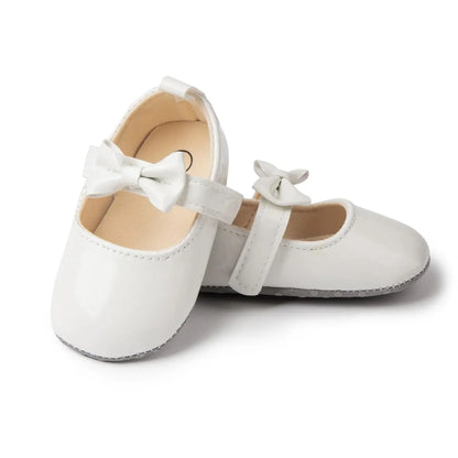 Baby Girls Shoes Bowknot Princess Dress Shoes PU Anti-slip Soft Sole Infant First Walkers Newborn Crib Baby Shoes