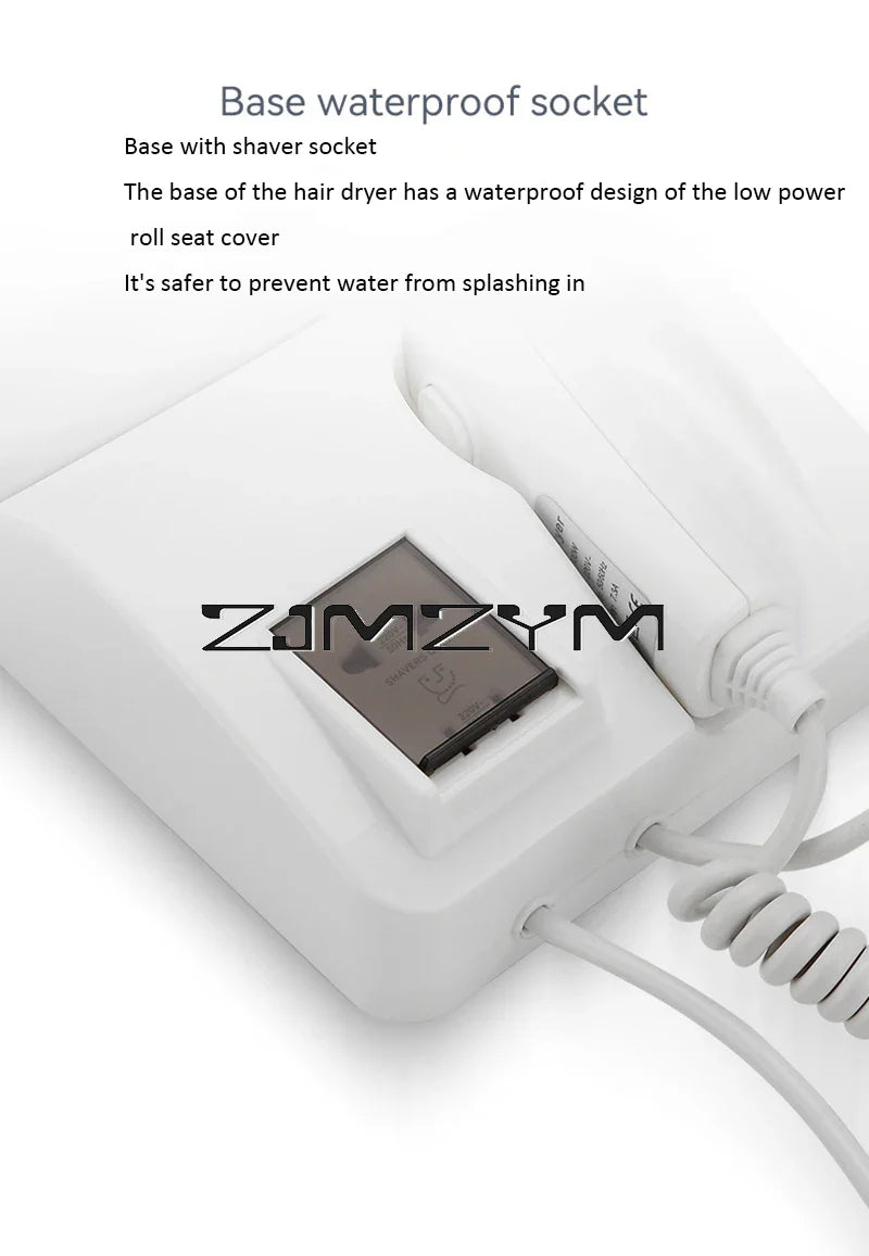 Hair Dryer Wall Mounted High-Power Hot And Cold Hair Dryer For Hotel Home Bathroom Drying Tools