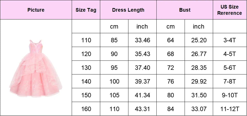 Girl Princess Dress Carnival Party Princess Dress Birthday Party Dress Children's Pink Cute Dress Girl's Party Dress